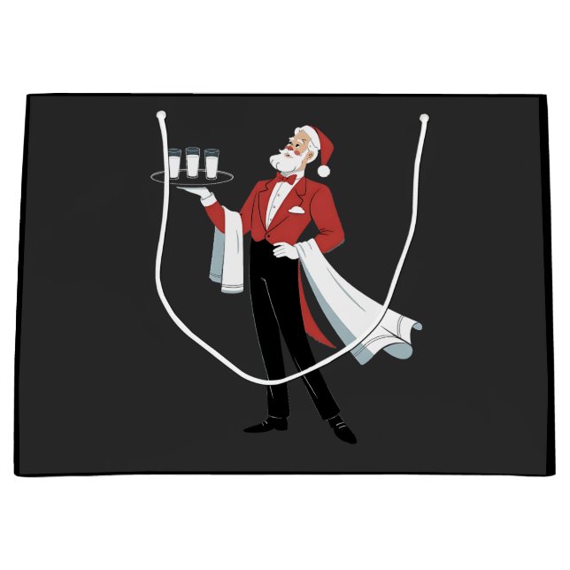 Grand Sac Cadeau Waitress Christmas Santa Server Xmas  (Devant)