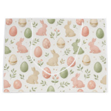 Watercolor Pastel Bunny & Easter Egg Gift Bag