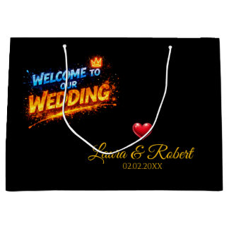 Grand Sac Cadeau Wedding Welcome Sign – Personalized Names & Date