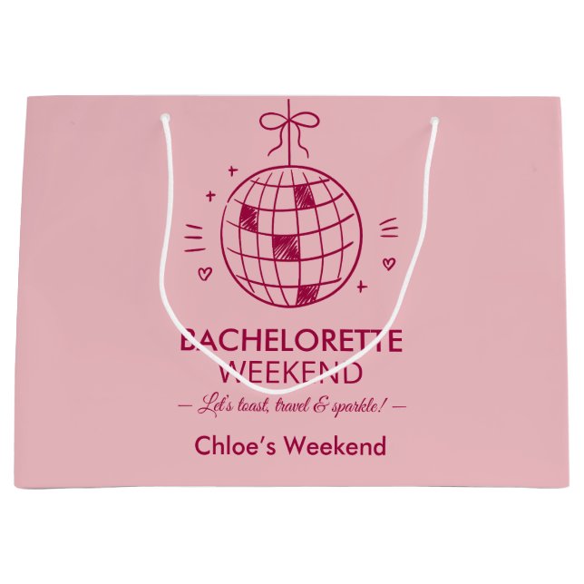 Grand Sac Cadeau Week-end d'enterrement de vie de jeune fille minim (Devant)