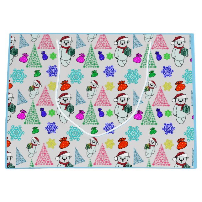 Grand Sac Cadeau Weihnachtsmotiv mit Bär (Devant)