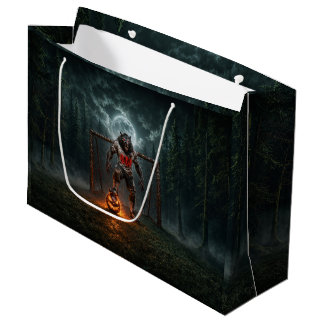 Grand Sac Cadeau Werewolf Soccer Player Halloween Horror Art