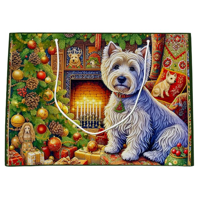 Grand Sac Cadeau West Highland Terrier  (Devant)