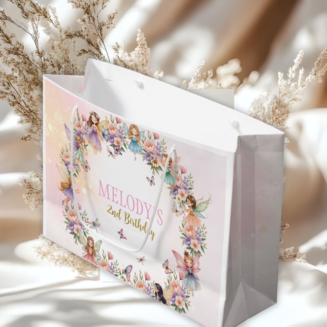 Grand Sac Cadeau Whimsical fairy garden 2nd birthday  (Créateur téléchargé)