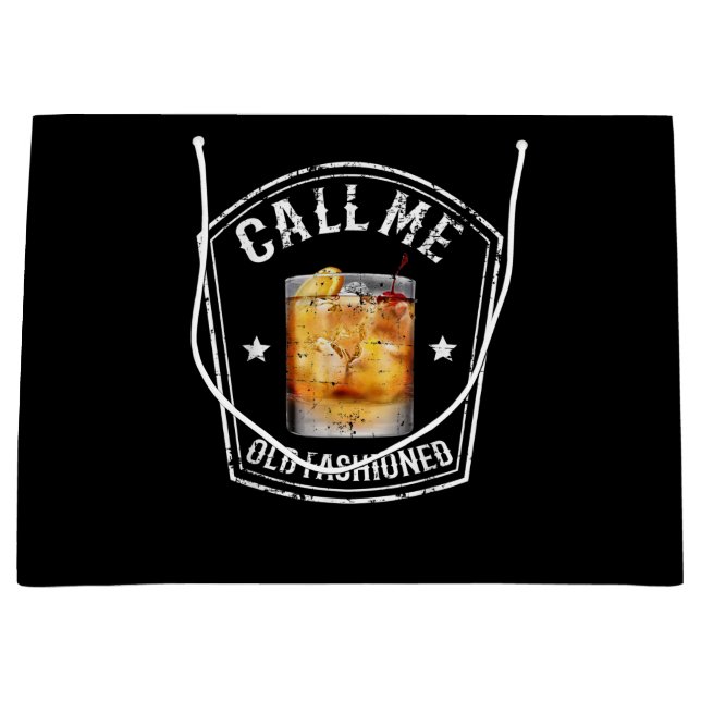 Grand Sac Cadeau Whiskey Calls Me Old Fashioned (Devant)