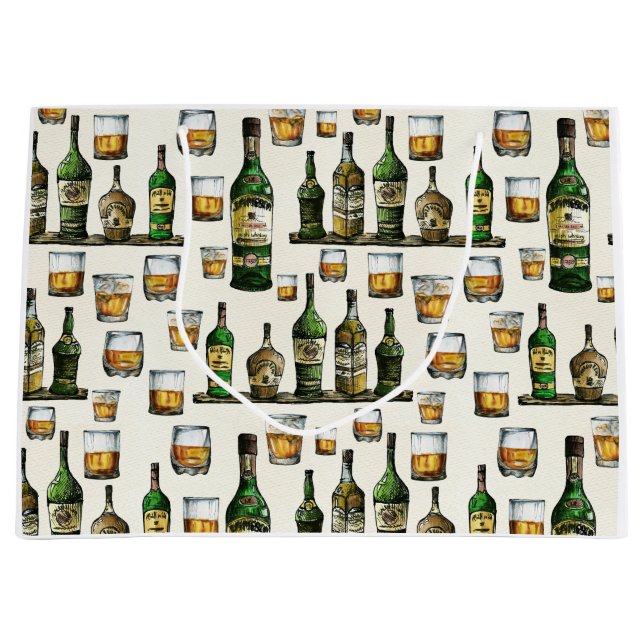 Grand Sac Cadeau Whisky Rustique Vintage (Devant)