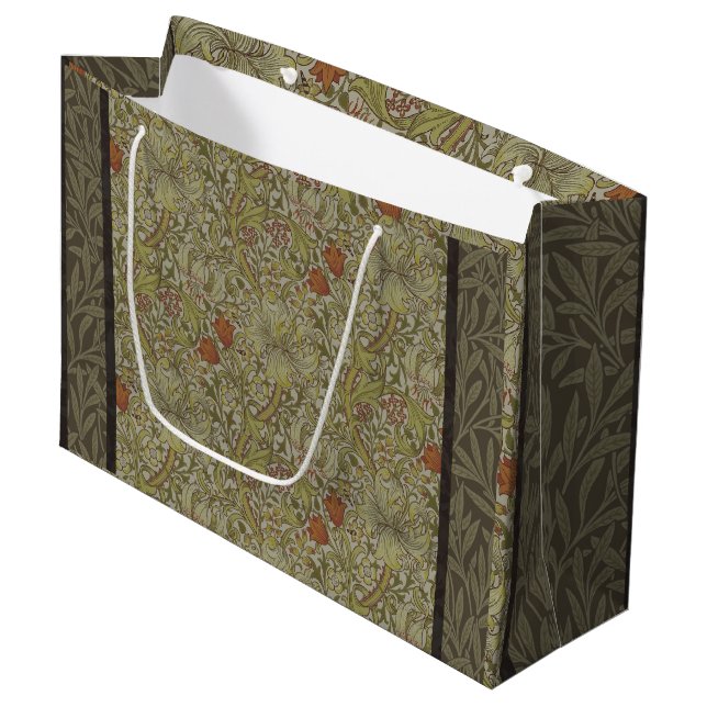 Grand Sac Cadeau William Morris Floral Lys willow art design (Devant Angle)