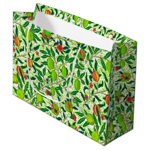 Grand Sac Cadeau William Morris Fruit exotique, Vert citron vert