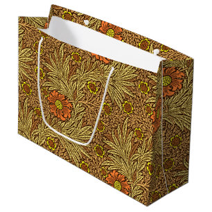 Grand Sac Cadeau William Morris Marigold, Cuivre Brown et orange