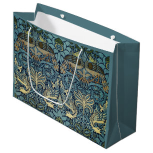 Grand Sac Cadeau William Morris Paon et Dragon Tissé