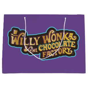 Grand Sac Cadeau Willy Wonka et le logo de l'usine de chocolat