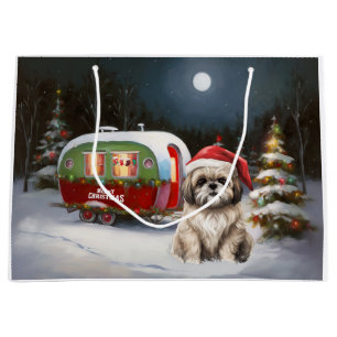 Grand Sac Cadeau Winter Havanese Caravan Christmas Adventure