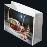 Grand Sac Cadeau Winter Labrador Caravan Christmas Adventure<br><div class="desc">Laissez-vous tenter par la magie d'une nuit d'hiver enneigée alors qu'une caravane glisse gracieusement à travers le paysage illuminé par la lune. La beauté sereine de la neige scintillante et l'éclat enchanteur de la lune créent une scène captivante, promettant une aventure de Noël inoubliable remplie de chaleur, de joie et...</div>