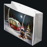 Grand Sac Cadeau Winter Rottweiler Caravan Christmas Adventure<br><div class="desc">Laissez-vous tenter par la magie d'une nuit d'hiver enneigée alors qu'une caravane glisse gracieusement à travers le paysage illuminé par la lune. La beauté sereine de la neige scintillante et l'éclat enchanteur de la lune créent une scène captivante, promettant une aventure de Noël inoubliable remplie de chaleur, de joie et...</div>