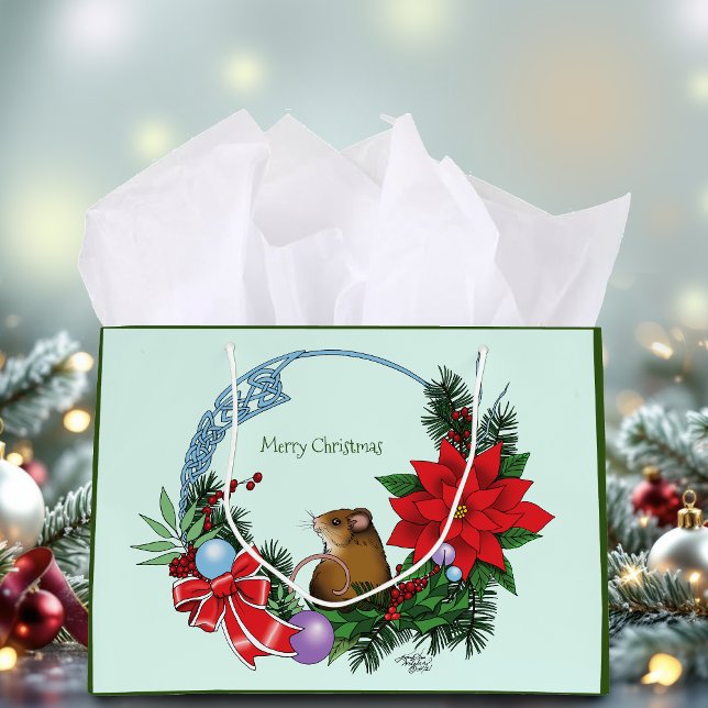 Grand Sac Cadeau Wreath de la souris de Noël (Créateur téléchargé)