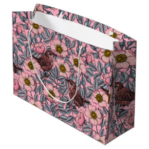 Grand Sac Cadeau Wrens en rose