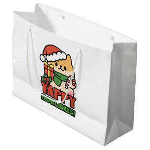Grand Sac Cadeau Yappy Howlidays - Jote Christmas Dog Cartoon