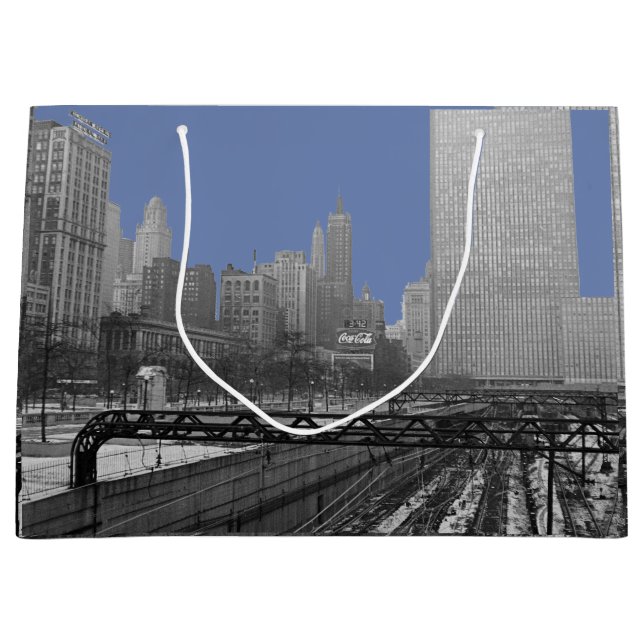 Grand Sac Cadeau Yards de Chicago Rail 1960 Michican Avenue (Devant)