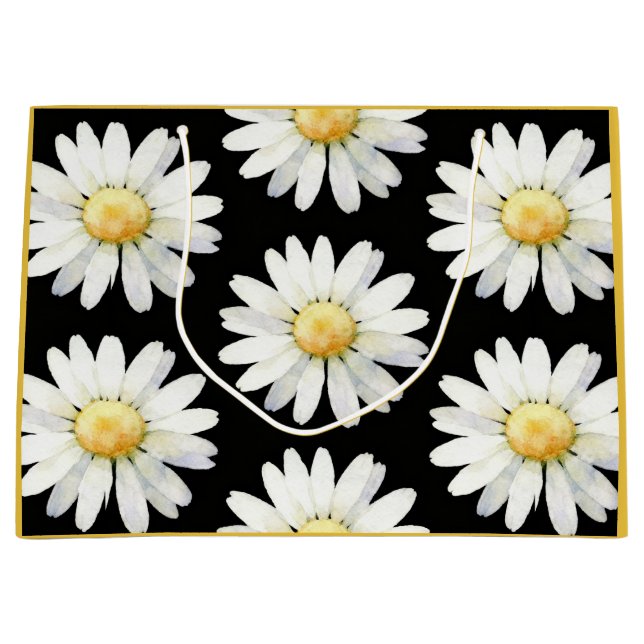 Grand Sac Cadeau Yellow Dotted Daisy's (Devant)