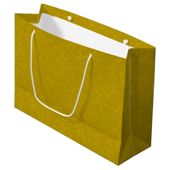 Grand Sac Cadeau Yellow textured surface with  swirling pattern (Devant Angle)