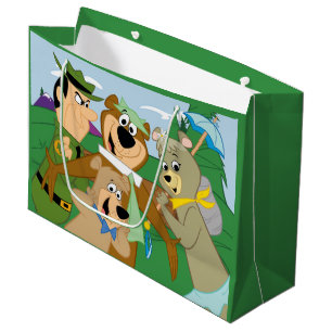 Grand Sac Cadeau Yogi Ours et amis encadrés photo de la forêt