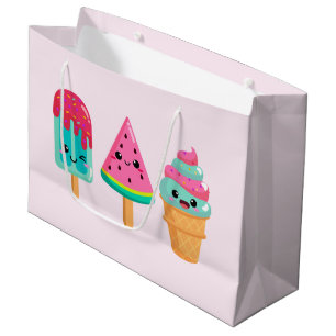Grand Sac Cadeau Yummy Ice Cream Trio Vibe été Anniversaire