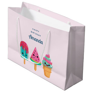 Grand Sac Cadeau Yummy Ice Cream Trio Vibe été Anniversaire