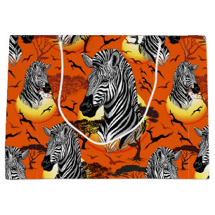 Grand Sac Cadeau Zebra African Savanna Wild Animal