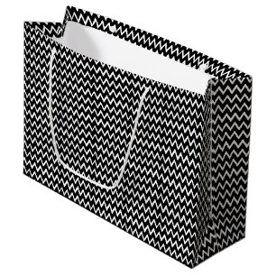 GRAND SAC CADEAU ZIG ZAG NOIR ET BLANC