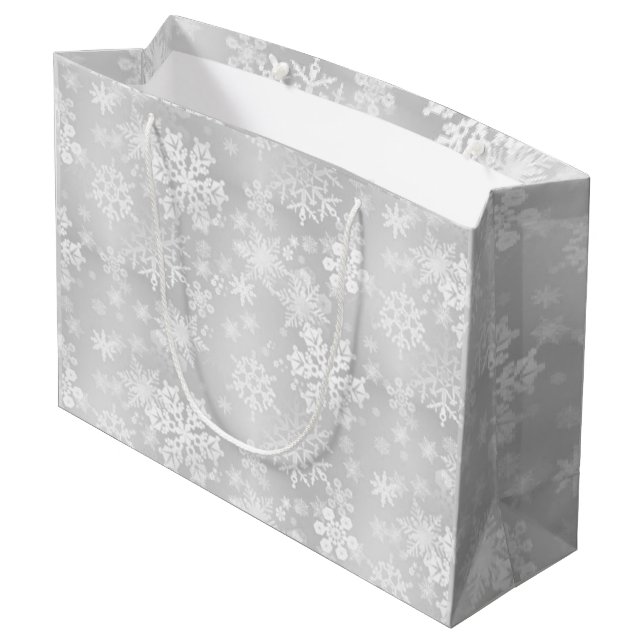 Grand sac de cadeau de flocons de neige (Dos Angle)