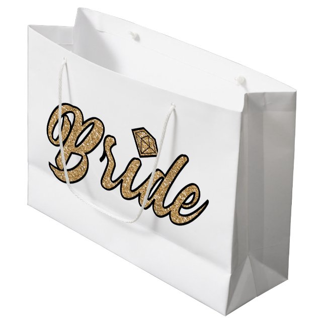 Grand sac de cadeau de jeune mariée (Devant Angle)