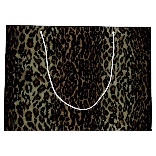 Grand sac de cadeau d'empreinte de léopard (Dos)