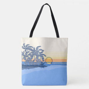 Grand sac de plage Hawaïen à rayure de coucher de