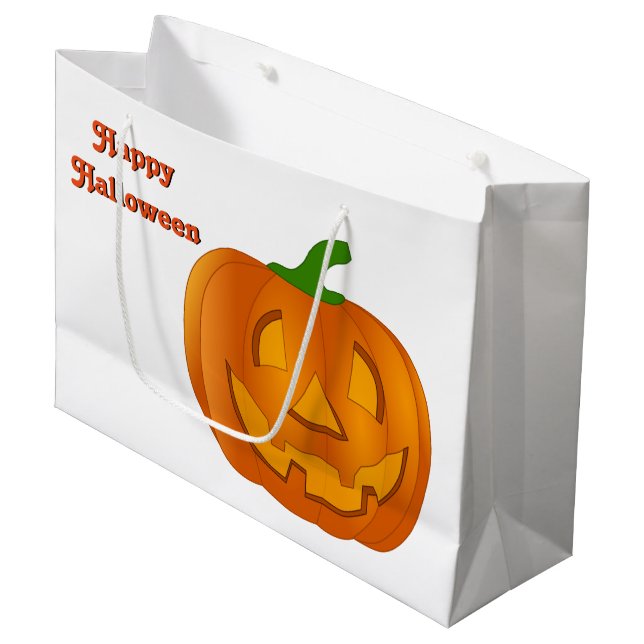 Grand sac d'Halloween Citrouille (Devant Angle)