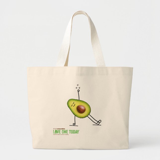 Grand Sac fourre-tout, 100% coton, avec avocado yo (Devant)