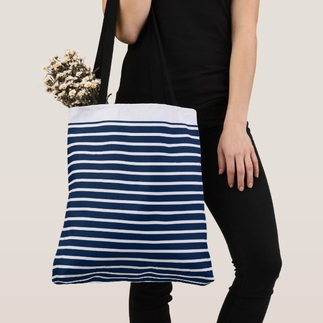 Grand Sac fourre-tout à rayures (De près)