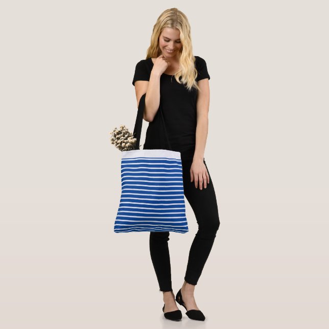 Grand Sac fourre-tout à rayures (Sur le modèle)