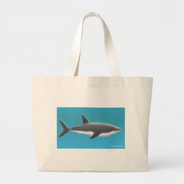 Grand sac fourre-tout à requin blanc (Devant)
