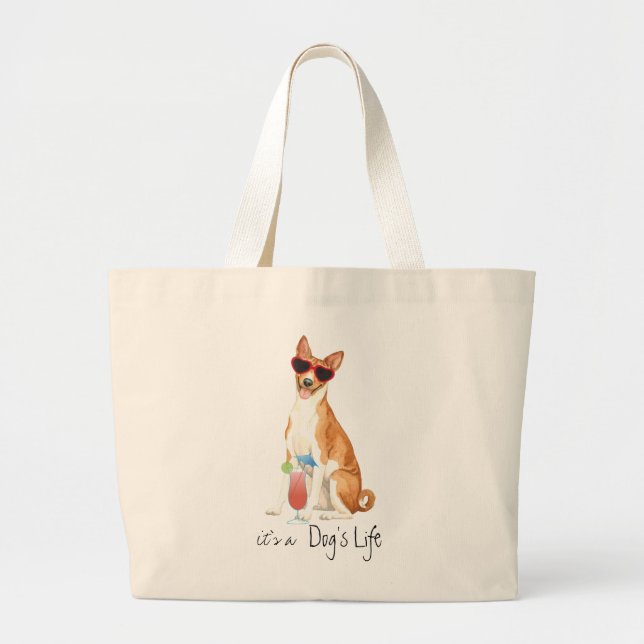Grand Sac fourre-tout Basenji été (Devant)