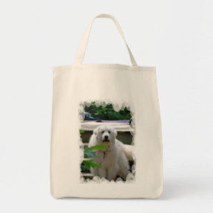 Grand sac fourre-tout blanc à épicerie de chien
