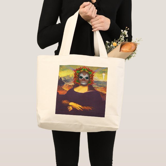 Grand Sac fourre-tout Cyborg Mona Lisa (Devant (produit))