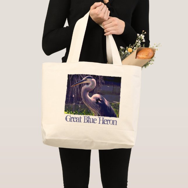 Grand Sac fourre-tout de Héron Bleu (Devant (produit))