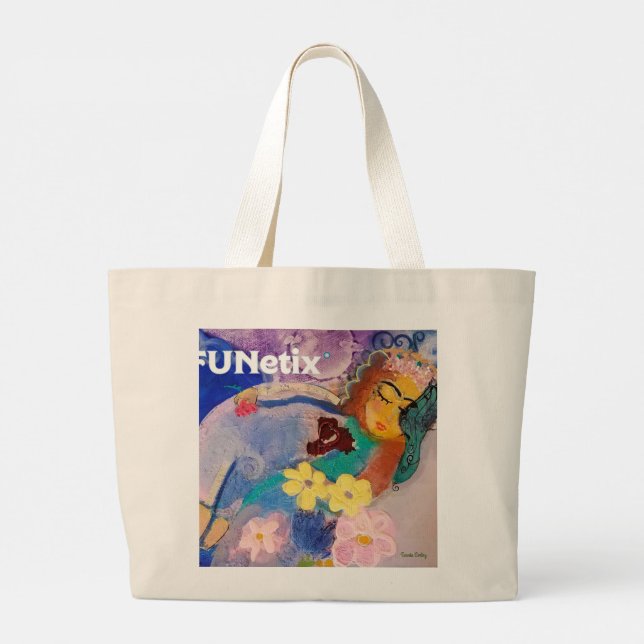 Grand Sac fourre-tout en coton personnalisé avec l (Dos)