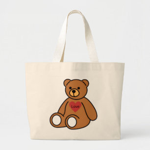 Grand Sac Fourre-Tout en Toile – Ours en Peluche