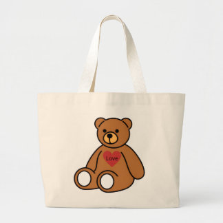 Grand Sac Fourre-Tout en Toile – Ours en Peluche