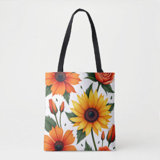 Grand Sac fourre-tout Floral Vibrant