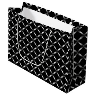 Grand sac noir brillant de cadeau