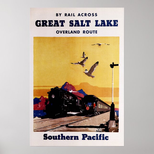 GRAND SALT LAKE Southern Pacific Ancienne affiche  (Devant)