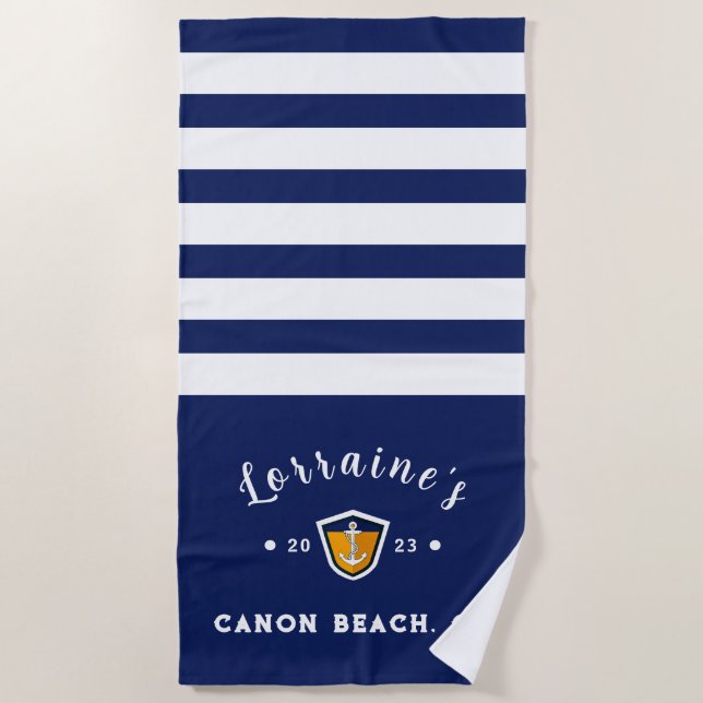 Grand Serviette de plage personnalisée (Devant)