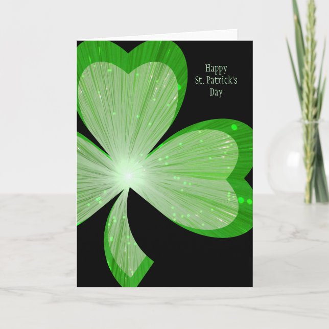 Grand shamrock 'St. Carte Patrick's Day noir (Devant)